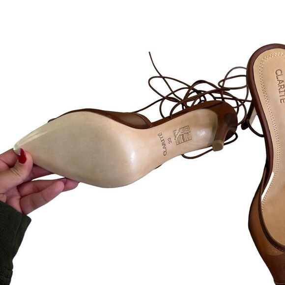 Clarité Brown Wrap Up Stilettos - Picture 7 of 8